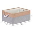 thumbnail image 4 of Unique Bargains Storage Bin with Handle Fabric Cube Grey/Brown 16*12.5*8in, 4 of 8