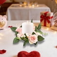 thumbnail image 5 of Mecorevxz Valentines Day 20cm Silk Rose Wreath Party Gathering Wedding Candlestick and Candle Decor Valentines Ambiance Enhancer(Pink), 5 of 7