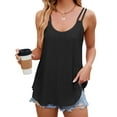 thumbnail image 4 of Deago Women's Flowy Tank Tops Loose Casual Summer Tops Sexy Spaghetti Strap Scoop Neck Sleeveless Tunic Camisoles (Black, M), 4 of 8