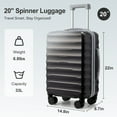 thumbnail image 2 of Zimtown 20” Luggage Hardshell Gradient Color Suitcase with 360° Swivel Silent Wheel and TSA Lock, Gray, 2 of 17