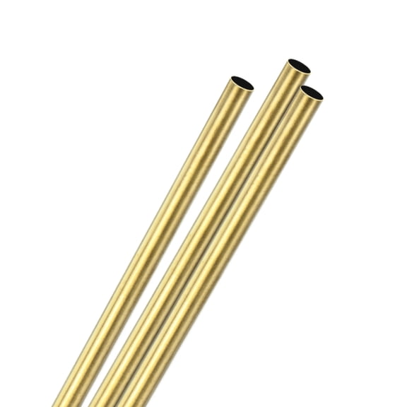 Uxcell 3-Pack 300mm Brass Round Tube, 7.6mm ID 8mm OD Seamless Stainless Steel Tubing for Construction/Machining/DIY Crafting