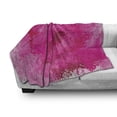 thumbnail image 2 of Watercolor Soft Flannel Fleece Blanket, Pastel Aquarelle Style Gradient Toned Paint Splash Blurry Jagged Random Art, Cozy Plush for Indoor and Outdoor Use, 60" x 80", Magenta Fuchsia, by Ambesonne, 2 of 5