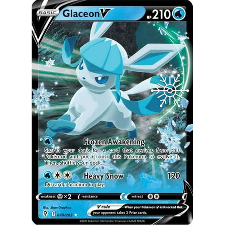 Pokemon Sword & Shield Evolving Skies Ultra Rare Glaceon V #40 (Holiday Calendar)