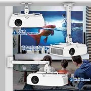 Projector Mount, White Projector Ceiling Mount Bracket Fits Flat or Sloped Ceiling Height Adjustable with Extendable Length