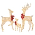 thumbnail image 5 of Ktaxon 3D Lighted Christmas 3-Piece Deer Set Outdoor Yard Decoration Set LED Lights, Stakes - Gold, 5 of 7