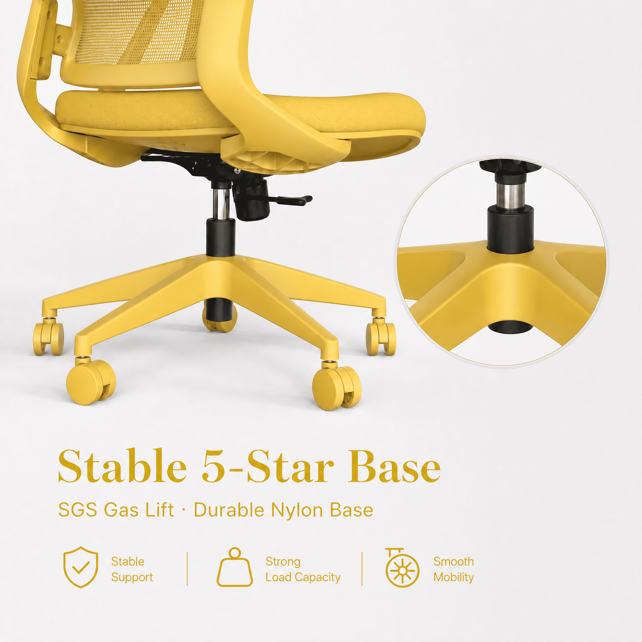 Homy Casa Ergonomic Mesh Office Chair with Adjustable Lumbar Support, High Back Desk Chair