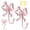 Pink, variant on 2Pcs Bow Wall Hook Easy Install Iron Gold Functional Hook Decorative Towel Hanger with Screw for Bathroom Bedroom Closet