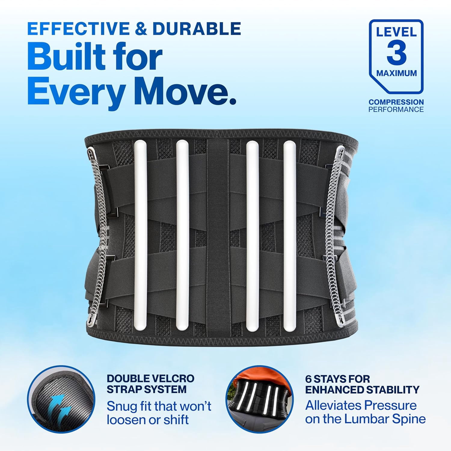 MODVEL Back Brace Black (Large)