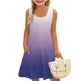 thumbnail image 5 of LTTVQM Summer Dresses for Girls 4-5 Sleeveless Gradient Sundress Vacation Crew Neck Tank Dresses Fashion Midi Dresses with Pockets Vermilion 4-5, 5 of 7