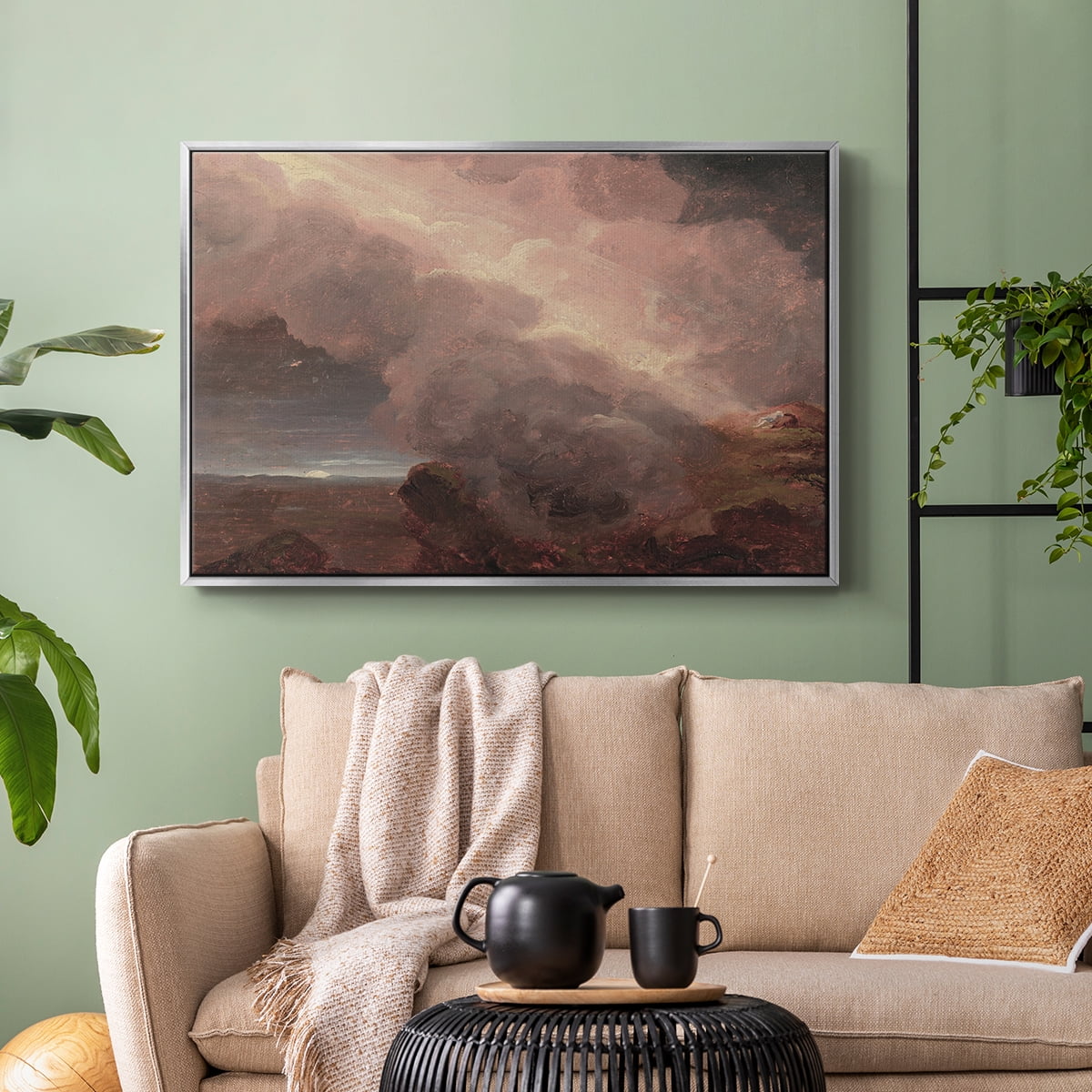 Vintage Landscape-CCCLXX By Wexford Home Framed in Silver Wood Gallery Wrapped Canvas 25 in. x 37 in.