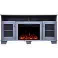 thumbnail image 2 of Cambridge Savona 59'' Electric Fireplace with Enhanced Log Insert | Multi-Color Flame | For Rooms up to 210 Sq.Ft | TV Stand | Remote | Slate Blue Mantel | Adjustable Heat Settings, 2 of 15
