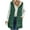 Green, variant on Lovskoo 2024 Women's Outerwear Hooded Vest Winter Casual Loose Jacket Solid Color Zipper Fleece Waistcoat Tops with Pocket Reversible Long Cotton Coat Pink