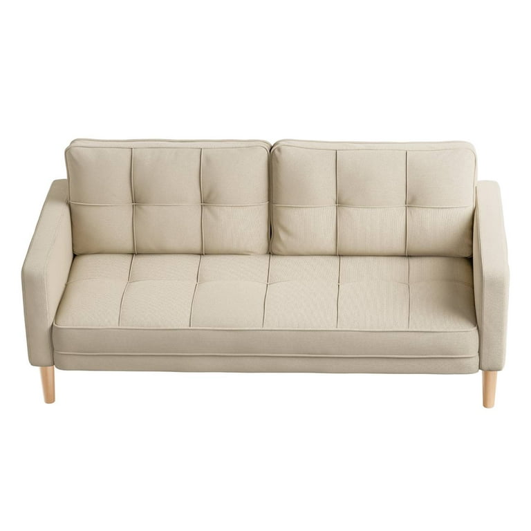 Aiho Modern Comfort Backrest Loveseat Sofa with Sturdy Wood Legs