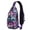 Pink-107, variant on Rainbow Gradient Sling Backpack with Starry Night and Abstract Boho Design – Lightweight Watercolor Crossbody Bag with Zipper Pockets and Reversible Strap for Travelers