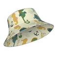 thumbnail image 2 of Gaeub Seahorse Printed Double Sided Reflective Bucket Hat Foldable Sun Hat for Camping Hiking Fishing, 2 of 9