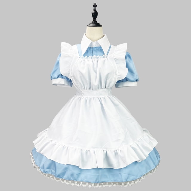 Puntoco Disfraz De Juego Para Mujer, Disfraz De Sirvienta, Vestido De Princesa, Azul Claro, M,Regalos Para Mujer Joven