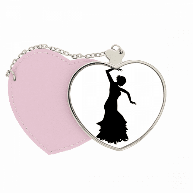 Danseur de Performance Danse Folklorique Miroir Sac à Main de Voyage Maquillage Coeur Rose