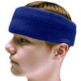 thumbnail image 2 of Couver Large & Thick Plain Solid Basketball Head Sweatband, Solid Blue, 3 Pack, 2 of 7