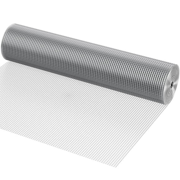 KFFKFF Metal Mesh, 1/2 inch 48in x 100 ft 19 Gauge, Thermally Treated Zinc-Coated Wire Roll, Poultry Netting, Wire Grid for Bunny Hutches, Landscaping, Petite Vermin
