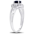 thumbnail image 4 of FB Jewels Sterling Silver Womens Round Lab-Created Blue Sapphire Solitaire Diamond Ring 5/8 Cttw, 4 of 4
