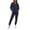 Navy, variant on Women's 2-Piece Fleece Tracksuit Set Full Zip Hoodie and Jogger Pants Casual Lounge Outfit Fall Winter Daily Wear