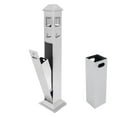 thumbnail image 2 of Stainless Steel Trash Can, Indoor/Outdoor Garbage Can Waste Bin, Metal Trash Receptacle Waste Container | Removable Inner Barrel | Mesh Extinguishing Panel | Lock&Key | Silver 47.24" Tall, 2 of 8