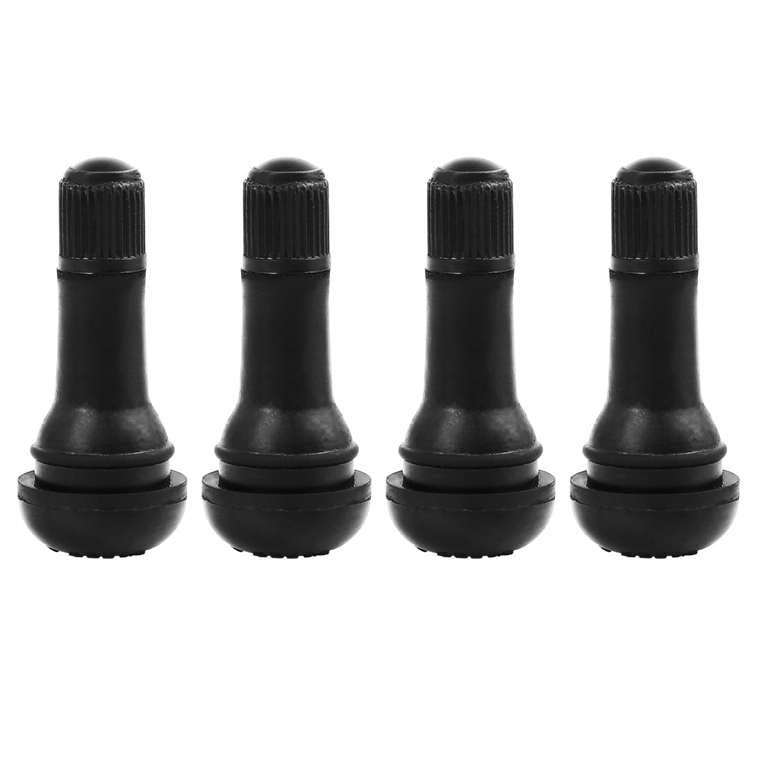 Tire Valve Stems Tyre Service Tool 4pcs TR413 Black Rubber Short Snap