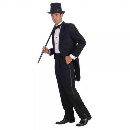 Forum Vintage Hollywood Tuxedo Tail Coat, Black, X-Large Costume