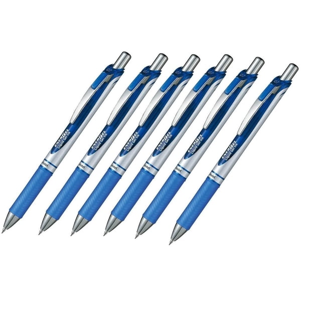 Pack de 6 bolígrafos Pentel EnerGel Deluxe RTX retráctiles de gel 0.7 mm tinta azul