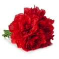 thumbnail image 3 of Enova Home Artificial Silk Dahlia Fake Flowers Arrangement in Cylinder Glass Vase with Faux Water for Home Office Wedding Decoration (Red), 3 of 3