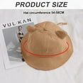 thumbnail image 2 of 56-58cm head circumference cute cat ears and tail fisherman hat female summer basin hat sunshade sunscreen hat - Khaki, 2 of 5
