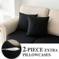 thumbnail image 2 of Couch Cushion Covers for Sectional Sofa L Shape Washable Separate Seat Chaise Couch Cover Stretch Sofa Slipcovers with 2 Pcs Pillowcases(3 Seater + 1 Chaise, Black), 2 of 12