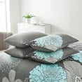 thumbnail image 2 of Dintszyayue Boho Floral Comforter Queen,3Pcs Aqua Flowers Microfiber Bedding Set Adult(90"x90"), 2 of 4