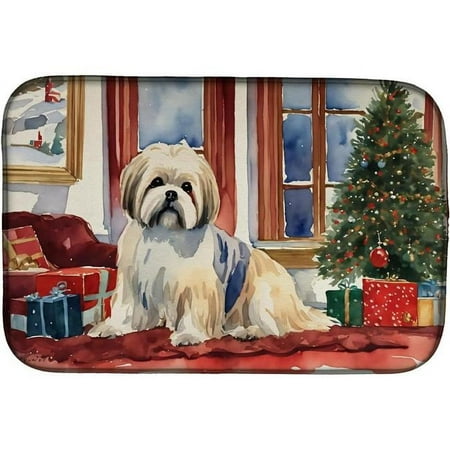 

Carolines Treasures DAC2701DDM 0.2 x 21 x 14 in. Lhasa Apso Cozy Christmas Dish Drying Mat