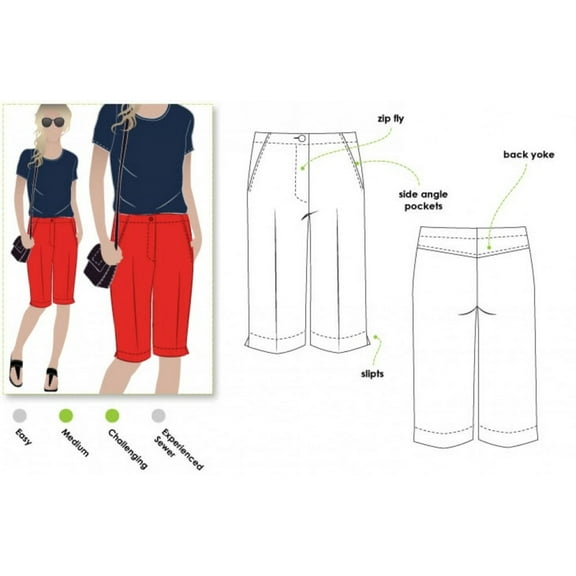 Style Arc Sewing Pattern Jennifer City Shorts Women
