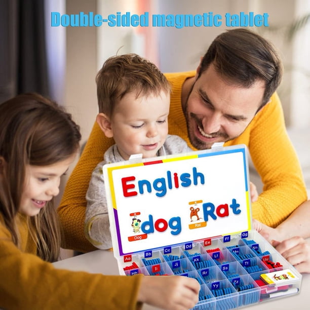 Ensemble Magnétique Alphabet – 240 Pièces – Lettres Majuscules/Minuscules – Chiffres Symboles – Cartes Effaçables