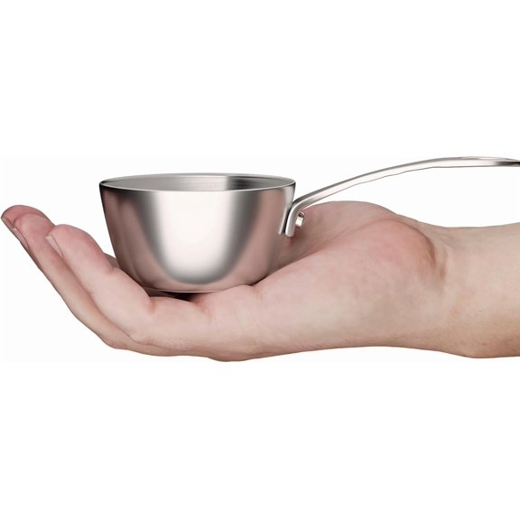 Mini Sauce Pan,18/10 Stainless Steel Butter Warmer Small Pot Cooking with Handle, Multipurpose Use for Home Kitchen or Restaurant (5oz/150ml) - Silver