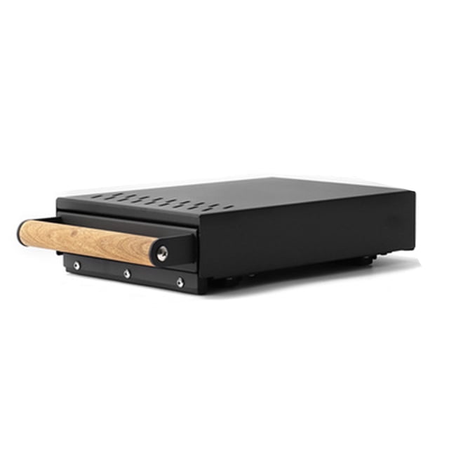 Toystoory Caja de molido de acero inoxidable negra, varilla de goma, polvo de golpe para oficina y café, accesorios Juegos de servir café y té