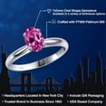 thumbnail image 2 of Gem Stone King PLAT-900 Platinum Pink Created Sapphire Engagement Ring for Women | 0.90 Cttw | Oval 7X5MM | Gemstone September Birthstone | Size 5, 2 of 6