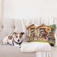 thumbnail image 4 of Ambesonne Dogs Throw Pillow Cover 2 Pack, Puppies Painting the Kennel, 18", Apple Green and Orange, 4 of 7