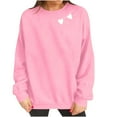 thumbnail image 5 of Craaazy Women's Valentines Shirts Round Neck Love Hearted Printed Long Sleeved Tops Gifts, 5 of 8