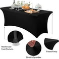 thumbnail image 2 of GFDYREE Spandex Tablecloth 8FT Stretch Table Cover Fitted Rectangular Tables, Universal Stretch Patio Table Cloth for Wedding, Banquet, Party and Event（Black, 8FT, 2 of 7