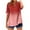 Red, variant on Womens Summer Plus Size Tops 3/4 Sleeve Crew Neck Striped T-Shirts Casual Loose Trendy Lounge Basic Tees Clothes