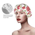 thumbnail image 5 of Pink Carnations Flowers Shower Cap, Reusable Bath Hair Hat for all Hair Lengths Hair Cover with Elastic Band Double Waterproof Layers Bathing Hat, 5 of 5