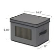 thumbnail image 2 of Household Essentials Champagne Flute Storage Box, 12 Sturdy Compartments, Windowed Front Panel, 2 Riveted Handles, Foldable and Stackable Storage Box, Gray, 2 of 7