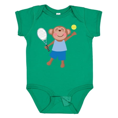 

Inktastic Tennis Monkey Kids Gift Baby Boy Bodysuit