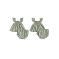 thumbnail image 2 of BemeyourBBs Infant Baby Girls Summer Clothes Plaid Gingham 2 Pieces Smocked Outfit Fly Short Sleeve Camisole Tank Vest Top with Elastic Waist Shorts Set, 2 of 9