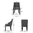 thumbnail image 6 of Noble House Newell Fabric Upholstered Birch Wood Dining Chairs, Set of 2, Charcoal and Walnut, 6 of 8