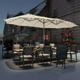 thumbnail image 7 of Autlaycil 15 ft Rectangle Patio Umbrella with Umbrella Base 48 LED lights for Market Patio Solar Umbrella (Khaki), 7 of 7