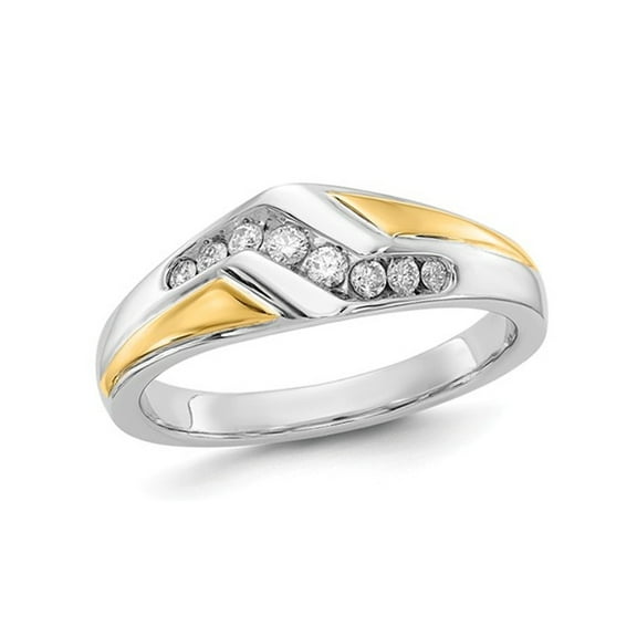 Mens 14K White Gold Diamond Wedding Band Ring 1/4 Carat (Ctw H-I, I2-I3) for Men